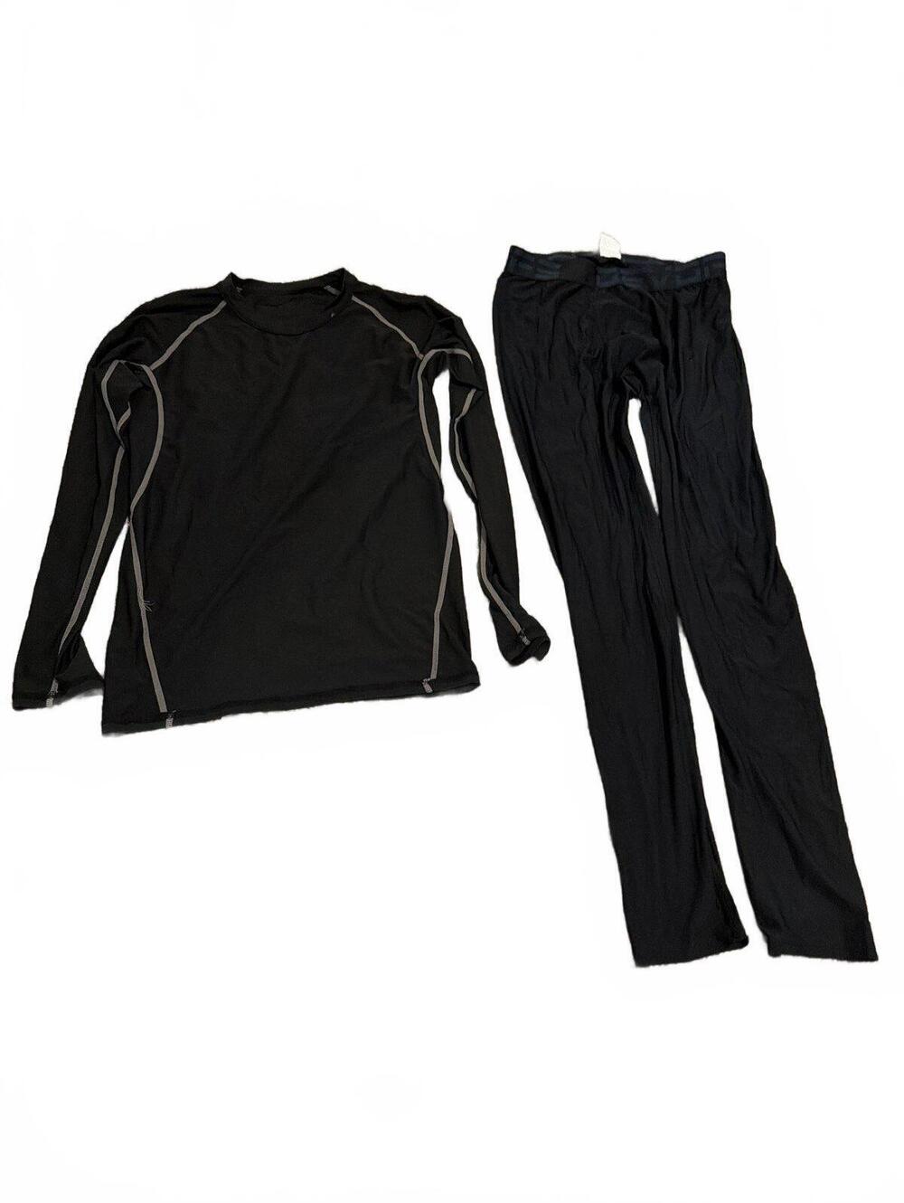 Boys XL Black Baselayer Set Long Sleeve Top & Leggings